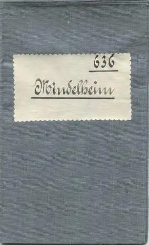 Topografische Karte 636 Mindelheim - Karte des Deutschen Reiches 1:100'000 33cm x 40cm auf Leinen gezogen - Herausgegebe