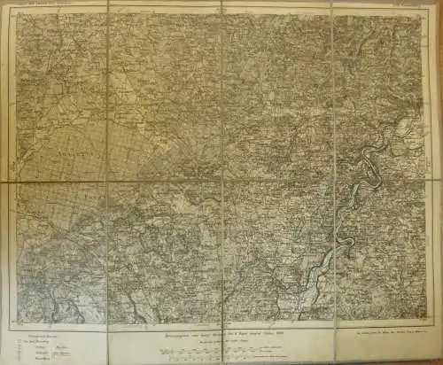 Topografische Karte 639 Wasserburg - Karte des Deutschen Reiches 1:100'000 33cm x 40cm auf Leinen gezogen - Herausgegebe