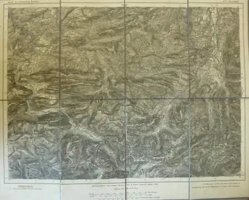 Topografische Karte 670 Oberstdorf - Karte des Deutschen Reiches 1:100'000 33cm x 40cm auf Leinen gezogen - Herausgegebe