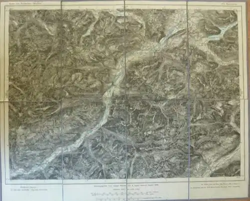 Topografische Karte 671 Hinterstein - Karte des Deutschen Reiches 1:100'000 33cm x 40cm auf Leinen gezogen - Herausgegeb