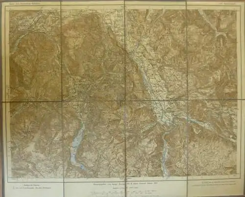 Topografische Karte 667 Reichenhall - Karte des Deutschen Reiches 1:100'000 33cm x 40cm auf Leinen gezogen - Herausgegeb