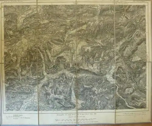 Topografische Karte 666 Reit im Winkel - Karte des Deutschen Reiches 1:100'000 33cm x 40cm auf Leinen gezogen - Herausge