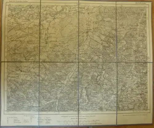 Topografische Karte 610 Pfaffenhofen - Karte des Deutschen Reiches 1:100'000 33cm x 40cm auf Leinen gezogen - Herausgege
