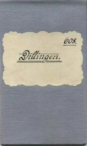 Topografische Karte 608 Dillingen - Karte des Deutschen Reiches 1:100'000 33cm x 40cm auf Leinen gezogen - Herausgegeben