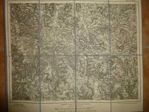 Topografische Karte 583 Hirschbach - Karte des Deutschen Reiches 1:100'000 33cm x 40cm auf Leinen gezogen - Herausgegebe