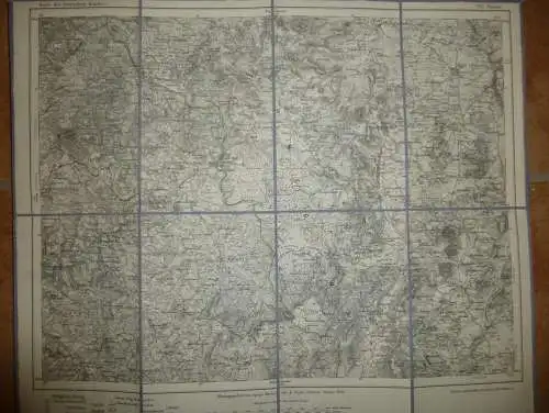 Topografische Karte 552 Eslarn - Karte des Deutschen Reiches 1:100'000 33cm x 40cm auf Leinen gezogen - Herausgegeben vo