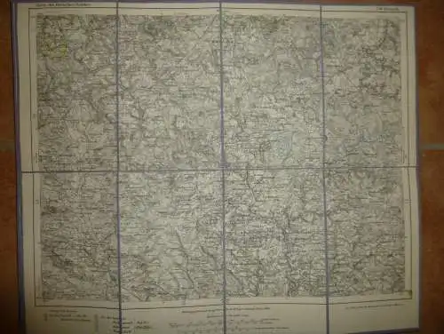 Topografische Karte 534 Kemnath - Karte des Deutschen Reiches 1:100'000 33cm x 40cm auf Leinen gezogen - Herausgegeben v
