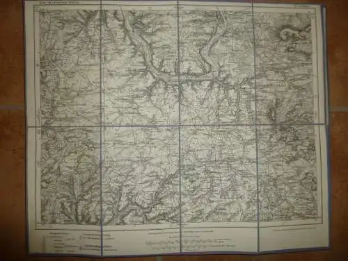 Topografische Karte 547 Kitzingen - Karte des Deutschen Reiches 1:100'000 33cm x 40cm auf Leinen gezogen - Herausgegeben