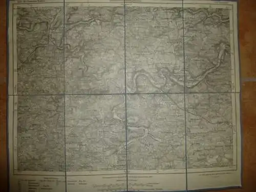 Topografische Karte 594 Eichstätt - Karte des Deutschen Reiches 1:100'000 33cm x 40cm auf Leinen gezogen - Herausgegeben