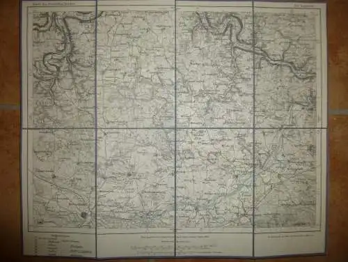 Topografische Karte 595 Ingolstadt - Karte des Deutschen Reiches 1:100'000 33cm x 40cm auf Leinen gezogen - Herausgegebe