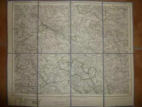 Topografische Karte 511 Hassfurt - Karte des Deutschen Reiches 1:100'000 33cm x 40cm auf Leinen gezogen - Herausgegeben