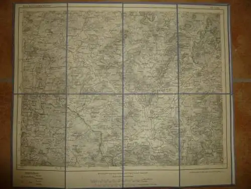 Topografische Karte 567 Furth - Karte des Deutschen Reiches 1:100'000 33cm x 40cm auf Leinen gezogen - Herausgegeben vom