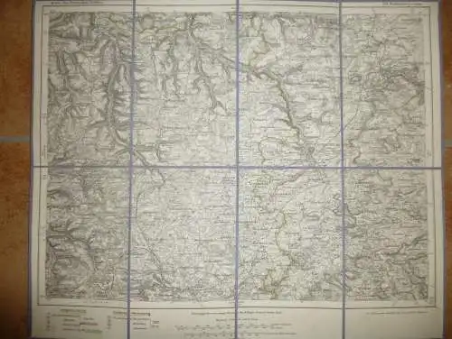 Topografische Karte 561 Rothenburg - Karte des Deutschen Reiches 1:100'000 33cm x 40cm auf Leinen gezogen - Herausgegebe