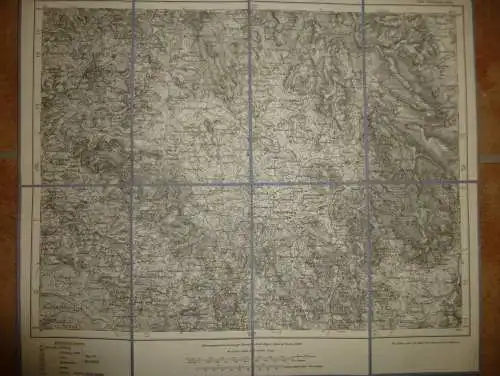 Topografische Karte 566 Waldmünchen - Karte des Deutschen Reiches 1:100'000 33cm x 40cm auf Leinen gezogen - Herausgegeb