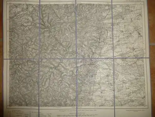 Topografische Karte 557 Neustadt an der Haardt - Karte des Deutschen Reiches 1:100'000 33cm x 40cm auf Leinen gezogen -