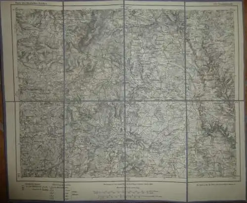 Topografische Karte 535 Tirschenreuth - Karte des Deutschen Reiches 1:100'000 33cm x 40cm auf Leinen gezogen - Herausgeg