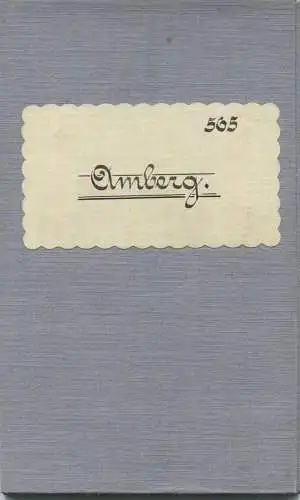 Topografische Karte 565 Amberg - Karte des Deutschen Reiches 1:100'000 33cm x 40cm auf Leinen gezogen - Herausgegeben vo