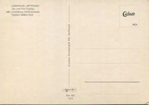 Lütetsburg - Landhaus Spittdiek Jan und Tini Tischer - AK Grossformat - Cramers Kunstanstalt KG Dortmund