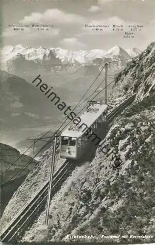 Pilatusbahn - Eselwand mit Berneralpen - Foto-AK - Verlag Globetrotter GmbH Luzern