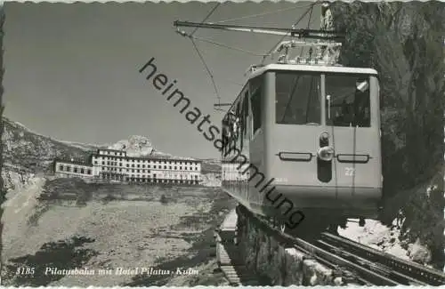 Pilatusbahn mit Hotel Pilatus-Kulm - Foto-AK - Verlag Rud. Suter Oberrieden