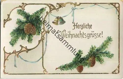 Herzliche Weihnachtsgrüsse - Goldprägedruck