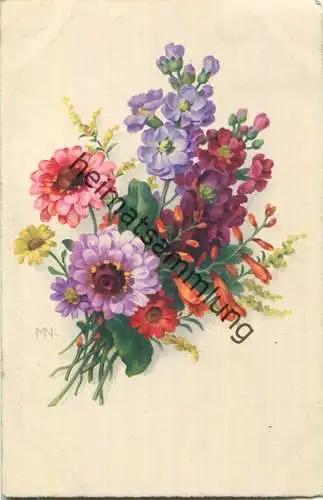 Blumenstrauss - Künstlerkarte signiert MN - Nr. 3182 - Verlag Meissner & Buch Leipzig