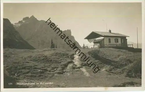 Hochlandhütte im Karwendel - Foto-Ansichtskarte - Verlag Rudolf Rudolphi Garmisch