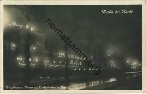 Berlin - Rumpelmeyer - Theater am Kurfürstendamm - Komödie - Foto-Ansichtskarte - Verlag I. W. B.