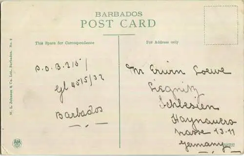 Barbados - Bridgetown - Verlag W. L. Johnson & Co Ltd Barbados