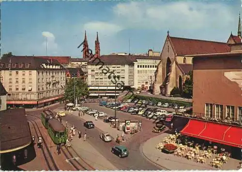 Basel - Barfüsserplatz - Strassenbahn - Verlag Krüger