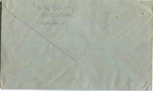 Brief aus Ilmenau 1 vom 31.10.1945 mit 'Taxe percue' vierzeilig G14 in violett '12'