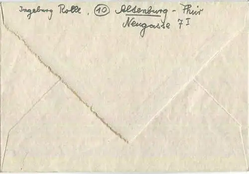 Brief aus Altenburg (Thür) vom 30.08.1945 mit aptiertem Postfreistempel in rot