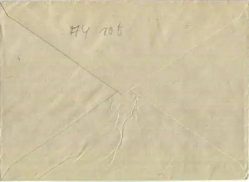 Brief aus Ernstthal am Rennsteig vom 16.10.1945 mit 'Gebühr bezahlt' Stempel und Signum '12' B4a in violett