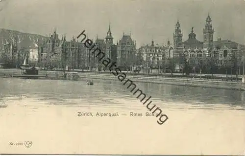 Zürich - Alpenquai - Rotes Schloss - Verlagssignum TWZ ca. 1900