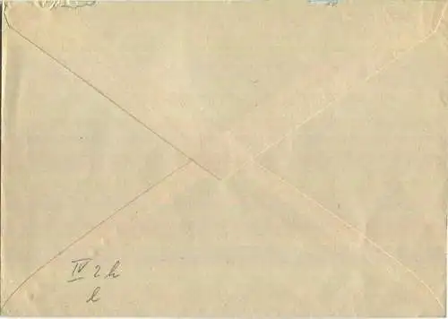 Brief aus Giersleben (Anhalt) von 1946 mit 'Gebühr bezahlt' Stempel B5a in rot