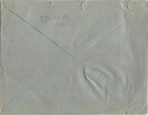 Brief aus Stendal 1 vom 28.02.1946 mit 'Gebühr bezahlt' Stempel B5a in violett