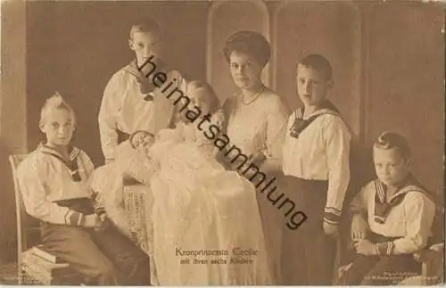 Preussen - Kronprinzessin Cecilie mit ihren sechs Kindern - Verlag Gustav Liersch Berlin
