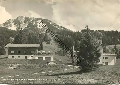 Cafe Mattlihaus am Iseler - Sessellift Oberjoch - Foto-AK Grossformat - gel. 1957