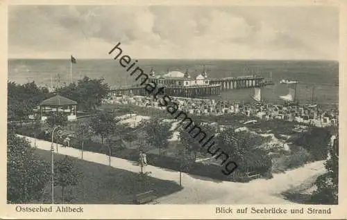 Ahlbeck - Blick auf Seebrücke und Strand - M. Hertzfeldt Stettin