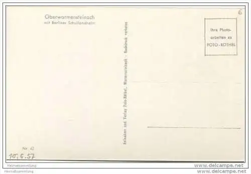 Oberwarmensteinach - Berliner Schullandheim - Foto-AK 50er Jahre