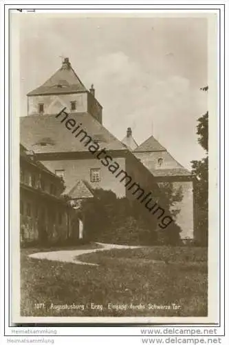 Augustusburg - Eingang durchs Schwarze Tor - Foto-AK