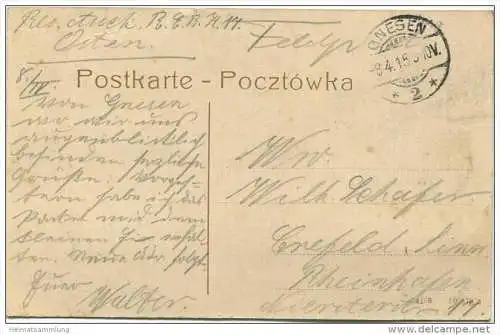 Aleksandrow pogr. Stacja od strony podjazdu - Feldpost gel. 1915