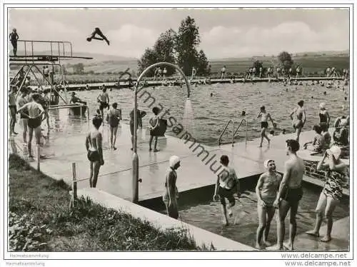 Homberg - Das neue Schwimmbad - Foto-AK Grossformat 60er Jahre