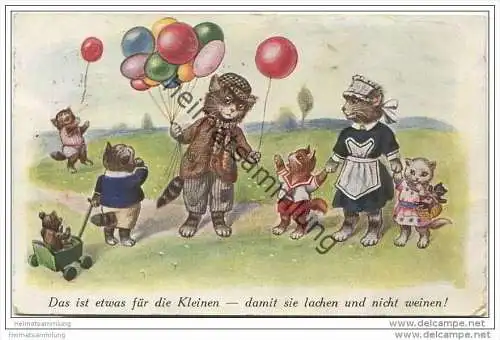 Katzen in Menschenkleidung - Luftballons