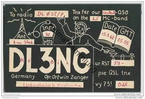 QSL - Funkkarte - DL3NG - Linkenheim bei Karlsruhe - 1960