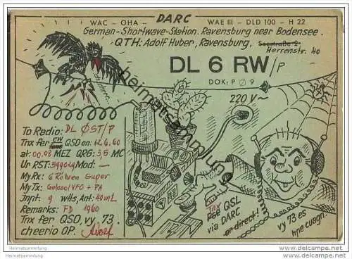 QSL - Funkkarte - DL6RW - Ravensburg - 1960