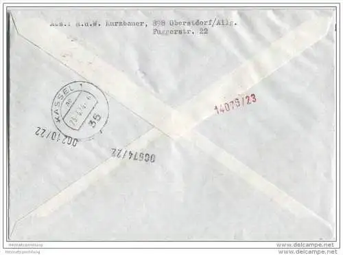 Brief Eilzustellung mit Marken Unfall - 22. April 1974