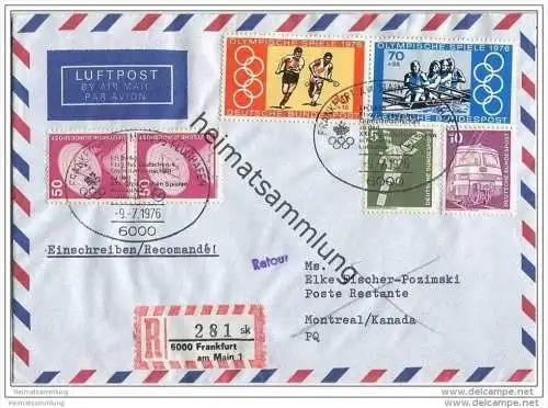 Brief Lufthansa LH 5448 - Flug der Deutschen Olympiamannschaft zu den Olympischen Spielen in Montreal