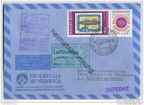 Brief Ungarn - 125 Jahre Braunschweiger Briefmarken - 3. Mai 1977