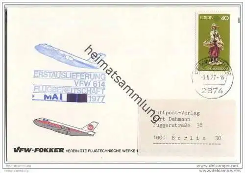 Postkarte - VFW-Fokker Erstauslieferung - Sonderstempel Lemwerder 1977